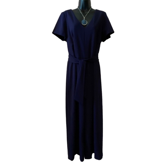 Black cold shoulder Cocktail dress with pearl & rhinestone sleeves S. Levine Med - Picture 10 of 16